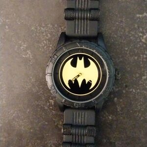 Accutime -DC Comics Batman(S16)  Black Silicone Wristwatch